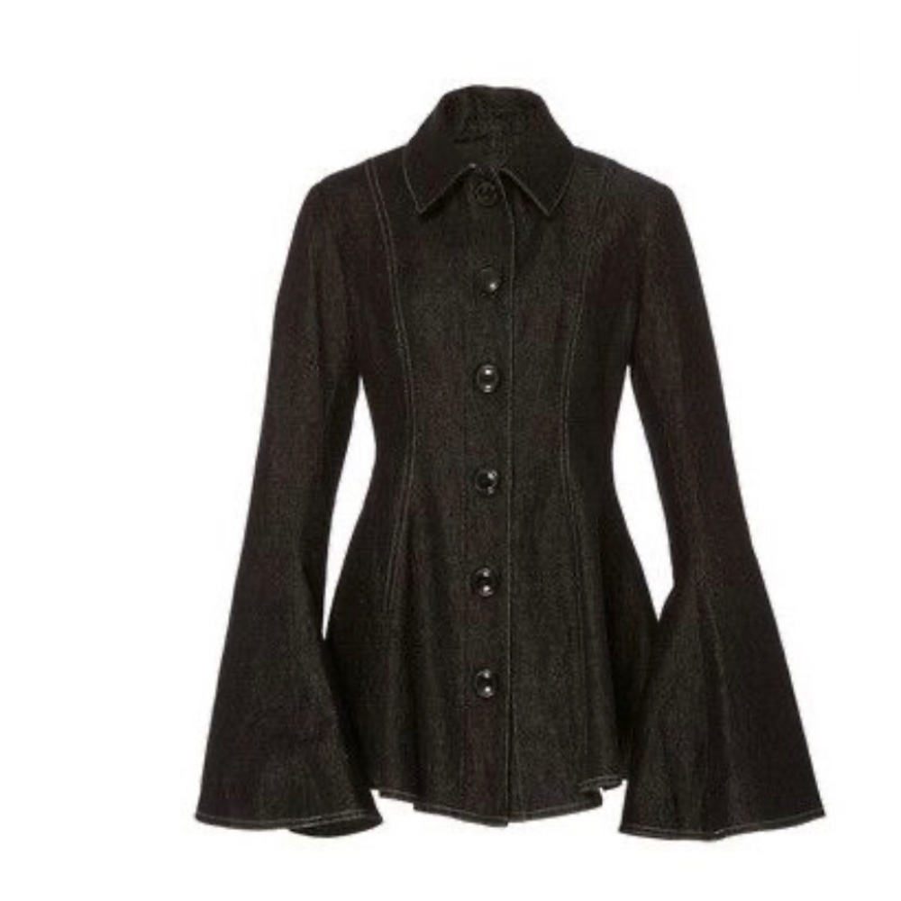 Heze Seamed Denim Peplum Jacket by Beaufille